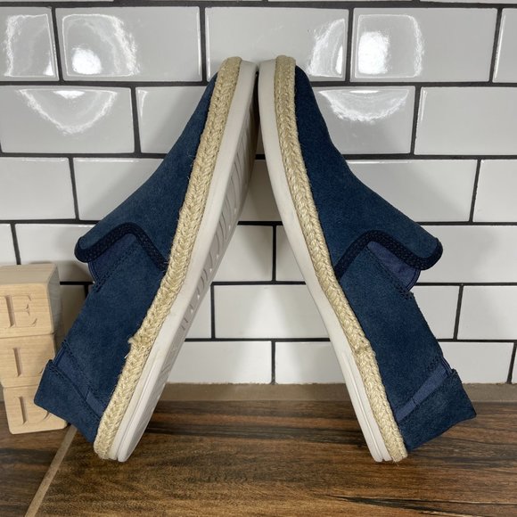 Clarks Somerset Mens Size 7 Shoes Blue Suede Ortholite Espadrille Comfort Loafer main image 6